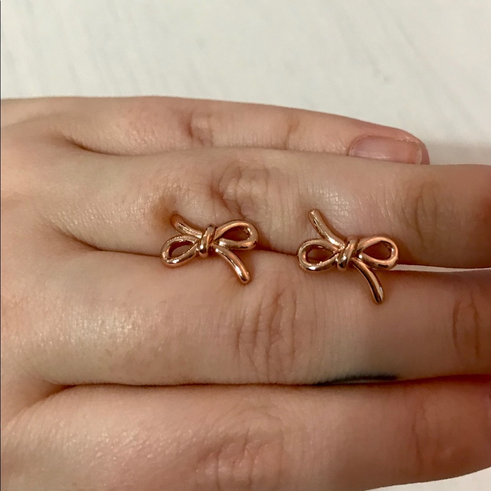 Coach Rose Gold Bow Earrings